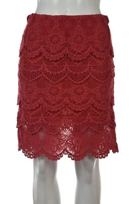 Falda Mirando Estrellas Talla S Roja Texturizada En Niveles Recta Sobre la Rodilla Algodón WTW Foto 1 de 4