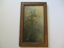  OIL PAINTING ANTIQUE MYSTERY FLORAL FLOWERS NATURE BOTANICAL 19TH CENTURY OLD