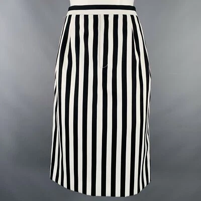 MARC JACOBS Talla 6 Blanco y Negro Poliéster Rayas Falda de Tubo - Imagen 1 de 4