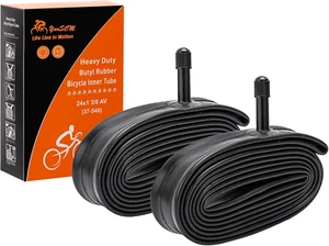 2-PCS Heavy Duty Bike Tubes 24x1 3/8 (37-540) AV32MM Schrader Valve 24x1 3-8 ... - Picture 1 of 12