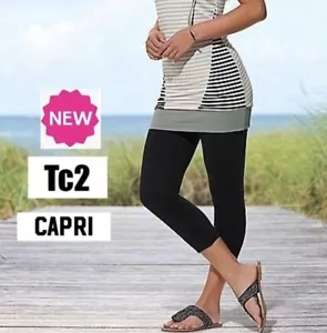 NEW TC2 Women Soft Black Capri Leggings YOGA WAIST (Brand: MomMeAndMore) - Picture 1 of 8