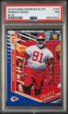 2018 PANINI DONRUSS ELITE 123 DERRICK NNADI BLUE RC /10 PSA 7 - Image 1 of 2
