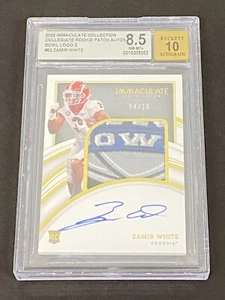 ZAMIR WHITE 2022 Immaculate RC Patch AUTO BOWL LOGO  #ed 4/10 BGS 8.5 /10 Auto - Picture 1 of 17