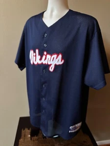 Vintage Majestic VIKINGS #35 Button Up Activewear Made In USA Baseball Trikot - Bild 1 von 6