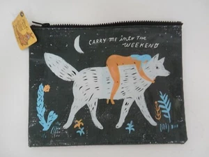 Bolso cosmético azul Q "Llévame al fin de semana" Lobo y niña Nuevo, nunca usado - Imagen 1 de 3