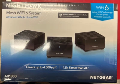 NETGEAR MK63S100NAS Nighthawk Home Mesh WiFi Extender - Black - Image 1 of 2