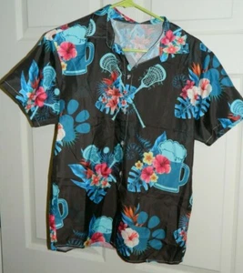 Handmade Lacrosse Hawaiian Print Shirt Never Been Worn L-26", W-30" S-7.5" NEW - Picture 1 of 12