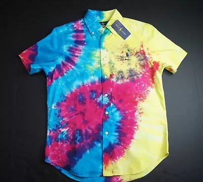 POLO RALPH LAUREN Men's Classic Fit Colorful Tie-Dye Oxford Shirt NWT  - Image 1 of 4