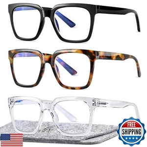 EASY READ 3 Pairs Reading Glasses for Women, Squre Blue Light Blocking Anti U - Picture 1 of 5