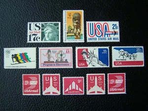 US AIR POST STAMPS 1971-1974 YEARS COMPLETE SET, SCOTT # C77-C88. OG., MNH. - Picture 1 of 1