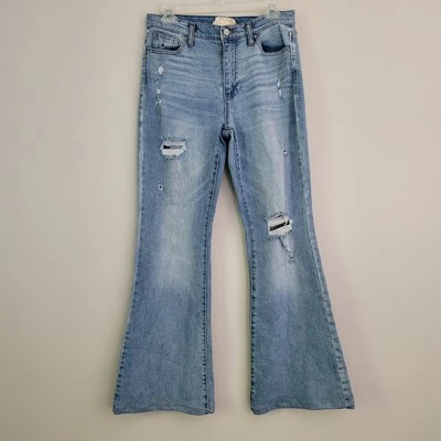 Pantalones de mezclilla ALTAR'D STATE Galveston acampanados talla 28/7 desgastados lavado claro tiro medio Foto 1 de 4