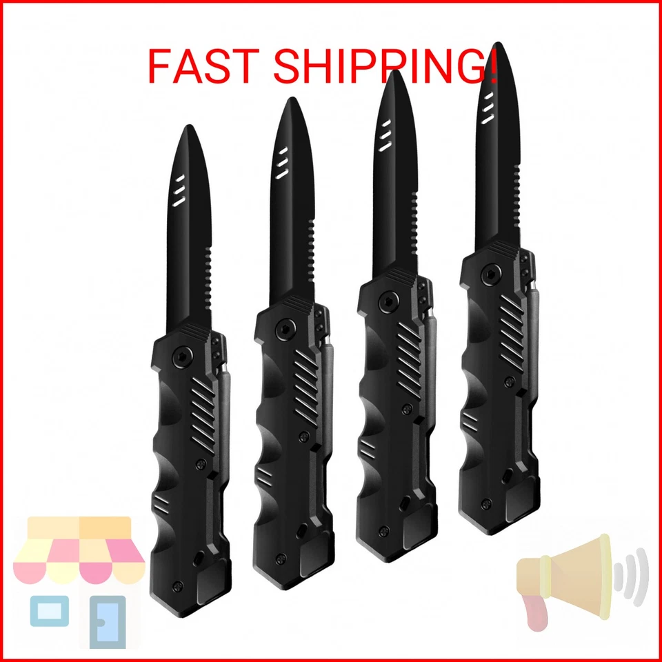 Boao 4 Pieces Retractable Knife Prop Knife Fake Knife False Trick Gadget Toy ...
