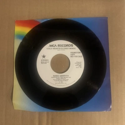 Nanci Griffith, 45 rpm, Promo, Cold Hearts/Closed Minds, MCA-53147 - Image 1 of 2