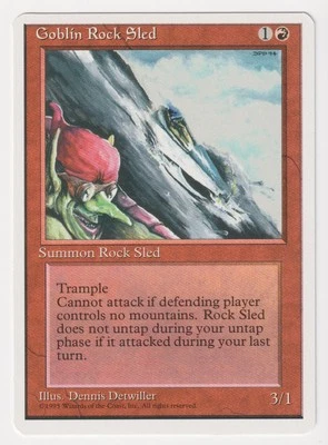 Miscut Goblin Rock Sled LP 4th 1995 MTG Magic Error Misprint Alpha Cut Corners! - Image 1 of 2