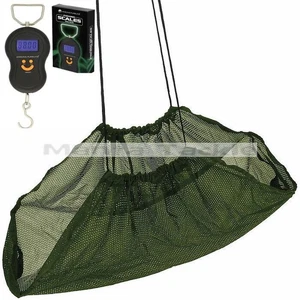 NUEVO Ngt Deluxe Red de Pesaje de Malla Verde Suave Pesador Eslinga de Carpa + Básculas Digitales - Imagen 1 de 1