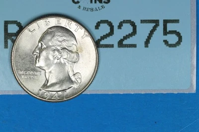 1947 BU 25C WASHINGTON SILVER QUARTER EARLY US TYPE COIN RAW-2275 - Image 1 of 2