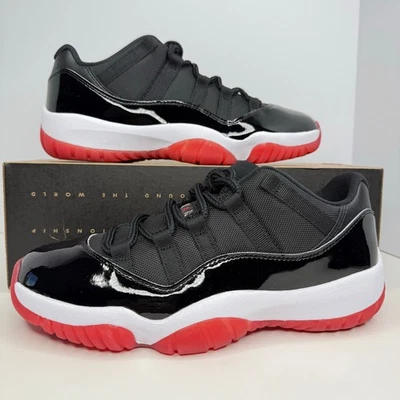 Air Jordan 11 ретро низкий черный/университетский красный размер 8,5 мужские - Изображение 1 из 4