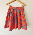 GORMAN Red & Blue Koi Broderie A-Line Cotton Skirt SIZE 8