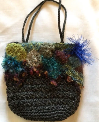 The Limited – Handmade Multi-Color Crochet Boho Satchel Handbag Purse - Image 1 of 4