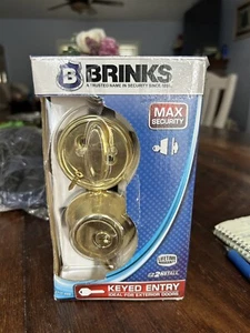 BRINKS HEAVY DUTY SINGLE CYLINDER DEADBOLT, POLISHED BRASS, - Picture 1 of 7