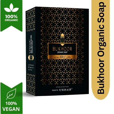 Barra de Jabón Corporal Orgánico Unisaif Bukhoor, Jabón Hidratante con Manteca de Karité Foto 1 de 4