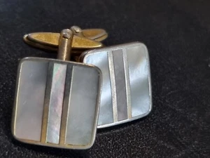 Vintage 60er 70er Jahre. vergoldet, kultig eckig Manschettenknopf 16mm - Bild 1 von 4