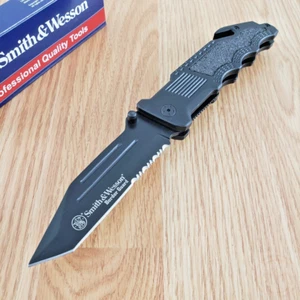 Smith and Wesson Border Guard Folding Knife 4.25" 7Cr17 Blade Aluminum Handle - Picture 1 of 11