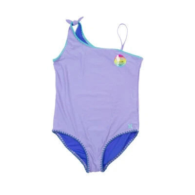Traje de baño Hurley Big Girls asimétrico de una pieza púrpura talla M 4384 Foto 1 de 2