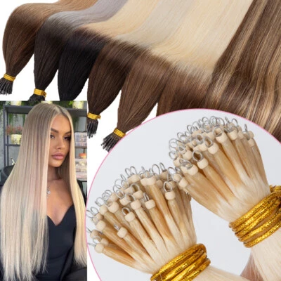 Nano Ring Tip Thick 100% Remy Human Hair Extensions 200g Micro Loop Ring Beads - Image 1 of 4