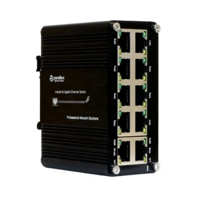 PDT-NSU-7010-I - Industrial Network Switch - 10 Port Gigabit RJ45 +12-48VDC - Image 1 of 4