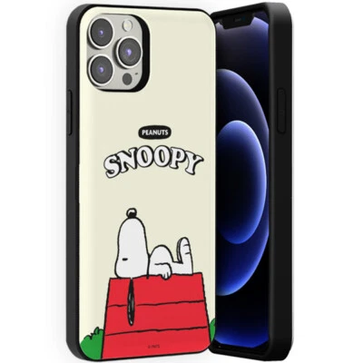 Snoopy Life Card Door Case for iPhone 14 13 12 11 7/8 SE Pro Max Plus - Image 1 of 4