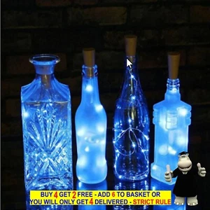 Botella Azul Corcho Luces LED Hadas 2 Metros (20 Luces) Baterías Incluidas - Imagen 1 de 8