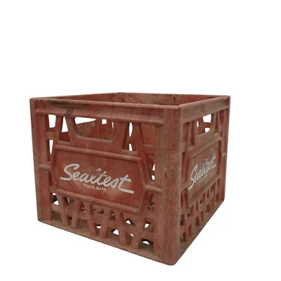 CAJÓN DE LECHE VINTAGE SEALTEST ROJO AMOCO ESTRUCTURA-CELL HECHO EN EE. UU. Foto 1 de 4