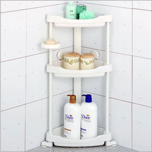 Nuevo Baño Montado en Pared 3 Niveles Triángulo Soporte Esquina Estante Almacenamiento CADDY PVC - Imagen 1 de 1