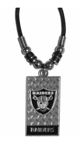NFL Grid Plate 20" Rope Necklace Las Vegas Raiders Cover