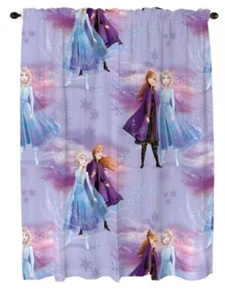Disney Frozen 2 "Snowy Sisters" Kids 63" Curtain Panel, Set of 2-AB08BKW1LCK3 - Picture 1 of 4