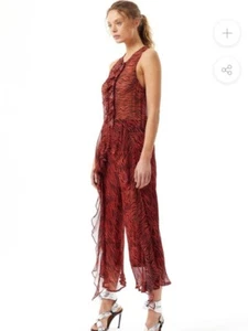NWT STEVIE MAY Walk On By Jumpsuit Size M Au 10 Sheer Top Lined Bottom RRP $299 - Bild 1 von 15