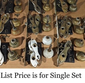 Vtg Salvage Doorknob Setback Knob Mortise Escutcheon Sargent Lock ~ Dual Knobs - Picture 1 of 11