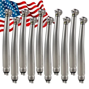 10PCS USA Dental Fiber Optic LED E-generator High Speed Handpiece 4 Holes ADM4 - Picture 1 of 24