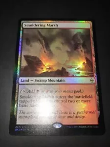 FOIL SMOLDERING MARSH Zendikar MTG NM - Picture 1 of 1