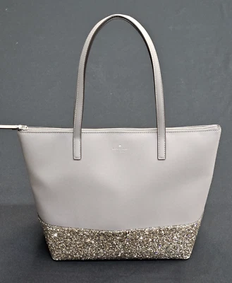 Kate Spade New York Greta Court Penny Tote Bag Glitter GREY CITYSCAPE - Image 1 of 4