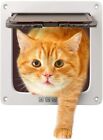 Neu_Katzenklappe Magnet-Verschluss Katzentür 4Wege weiss Haustierklappe Cat Door