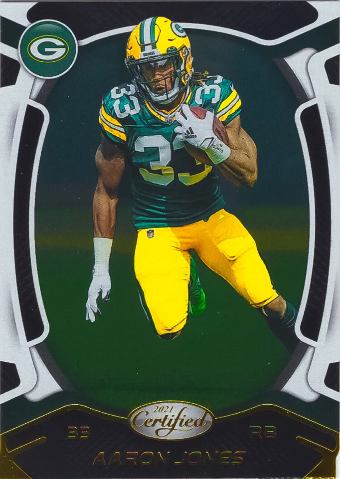 Aaron Jones 2021 Certified Football Gold Foil Base Card #72 Green Bay Packers - Image 1 of 2