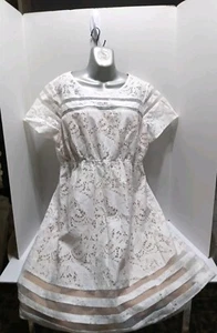 Motherhood Maternity Short White Lace/Tan Colored Lining Dress In Size Large NWT - Picture 1 of 5