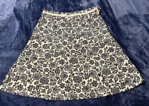 Sigrid Olsen Skirt 8 Black&Beige Floral Linen Blend Cowgirl Fairygothic Festival - Picture 1 of 20