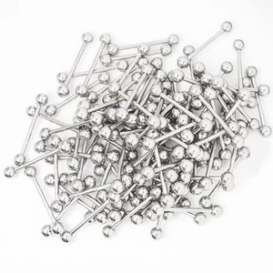 Tongue Nipple Straight Piercing Barbells 14g 19 mm 100 pack - Picture 1 of 1