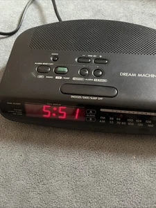 SONY DREAM MACHINE ICF-C370 FM AM DUAL ALARM CLOCK RADIO BLACK VINTAGE - Bild 1 von 10