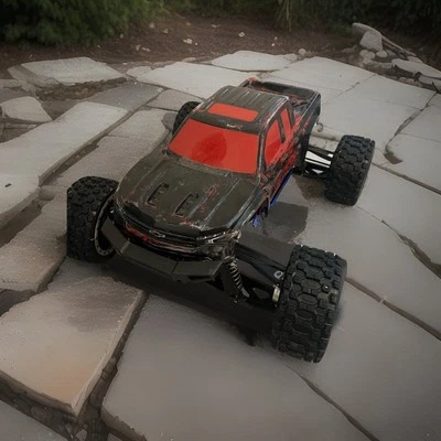 Traxxas X-Maxx Pre-Painted Custom Body (Black And Red) With Supports - Image 1 of 4