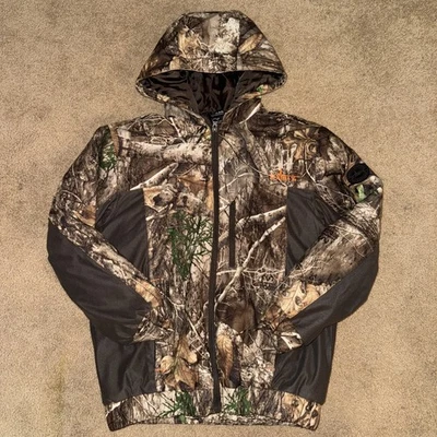 Habit Realtree Edge Long Sleeve Hooded Camo Hunting Jacket Y Lg Full Zip Pockets - Image 1 of 4