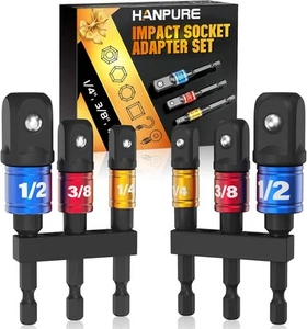 Impact Grade Socket Adapter Set - 2 Pack Extension Drill Bit Socket Wrench - Picture 1 of 7